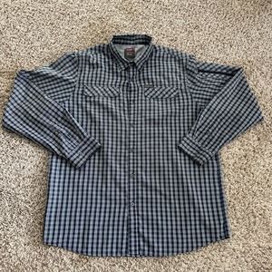 Wrangler Outdoor Series Button Down Shirt Mens‎ Size XLT Long Sleeve Collared